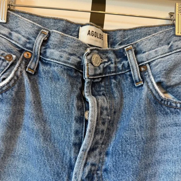AGOLDE Riley Los Angeles Denim Jeans Womens Size 29 Distressed Light Wash